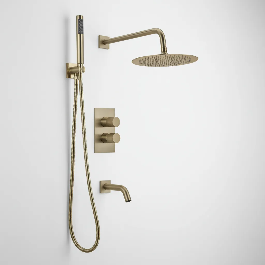 Grifería Ducha Peirano Fabric Gold 80-200g Monocomando