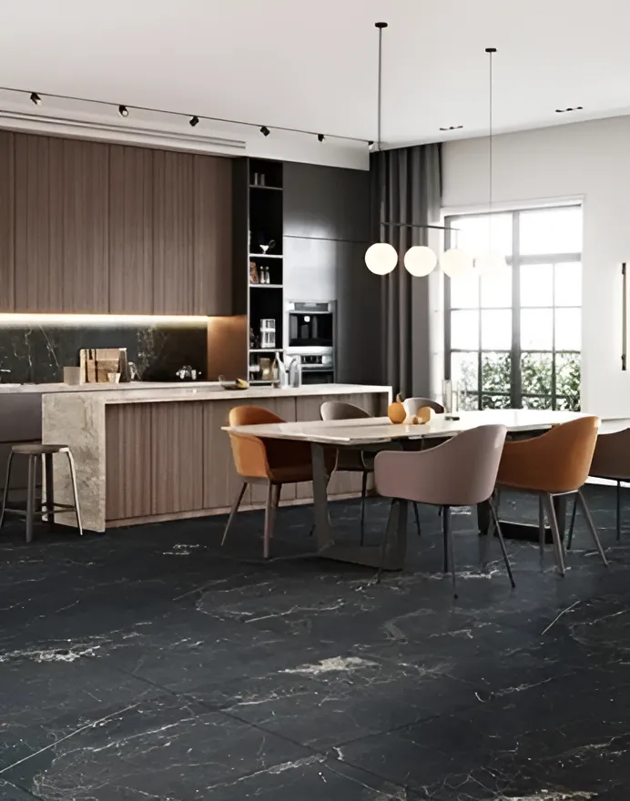 Porcelanato Alberdi 80x80 Simil Marmol Akros Black - Image 2