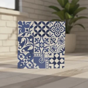 Cerámica Salteña Virreinal Azul 43x43 Simil Calcareo