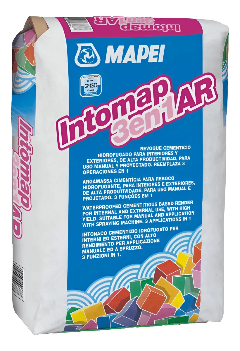 Revoque Hidrofugo Interior Exterior Intomap 3en1 Mapei 25kg