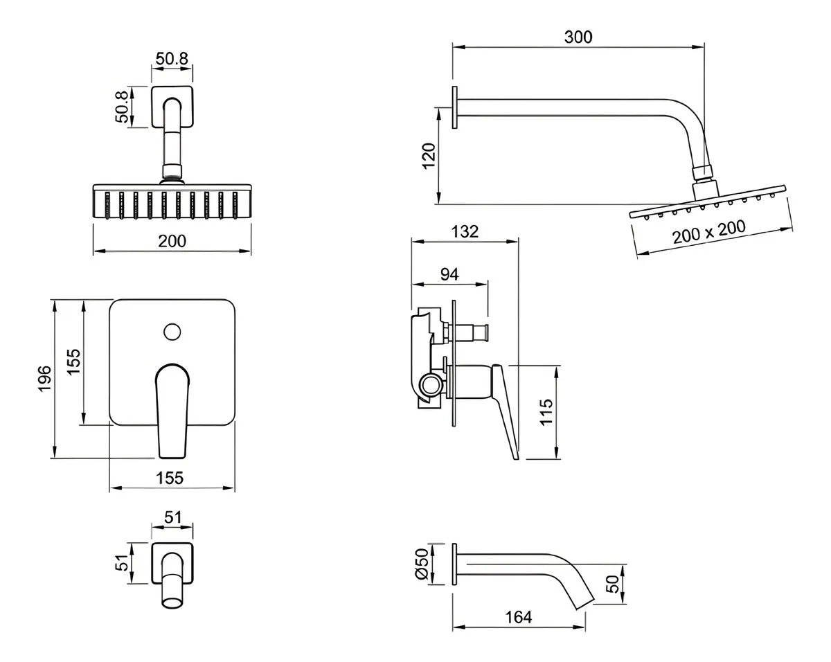 Ducha Monocomando Peirano Linea Black Wave 80-168n - Image 2