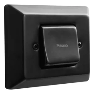 Combo Válvula De Descarga + Tecla Para Inodoro Temporizada Peirano 02-010n Color Negro Linea Tecno Tapa Baño Acabado Mate Black