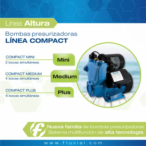 Bomba Presurizadora Fluvial Compact Medium 4 Bocas 0,5 Hp - Image 2