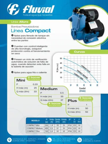 Bomba Presurizadora Fluvial Compact Medium 4 Bocas 0,5 Hp - Image 3