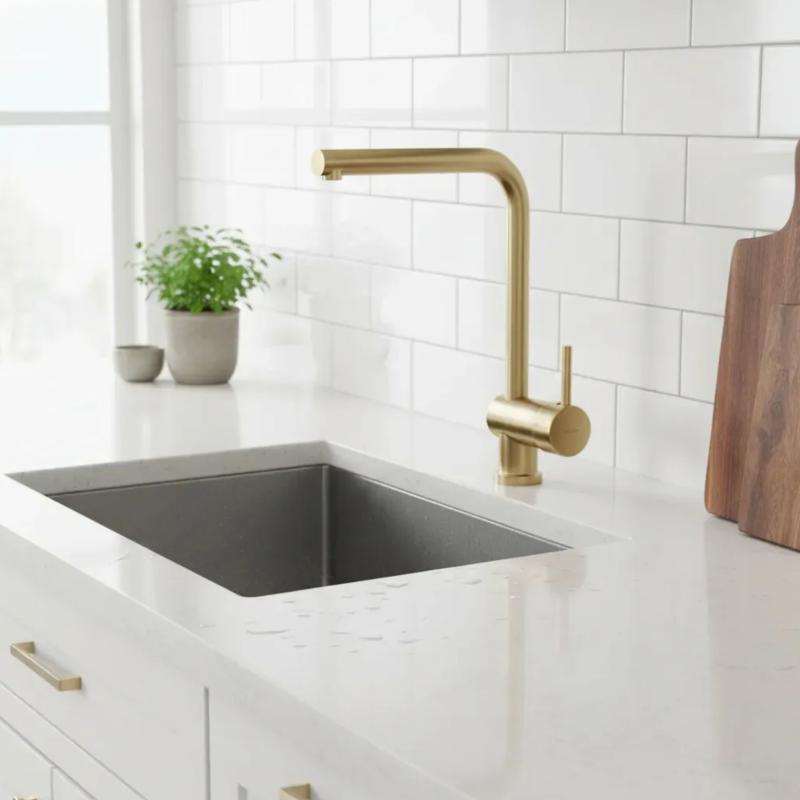 Griferia Monocomando Cocina Santander Gold 20-135g Peirano - Image 2