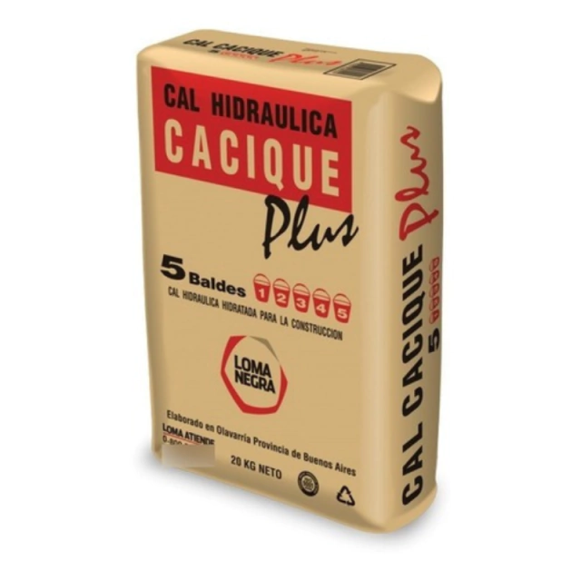 Cal Hidráulica Loma Negra 25kg Hidratada Cacique Plus