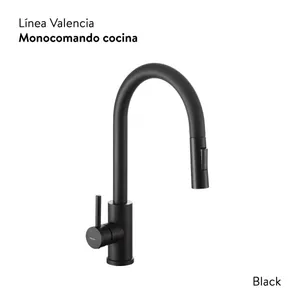 Griferia Monocomando Cocina Peirano Valencia Black 20-122n