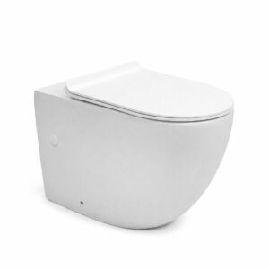 Inodoro Largo + Tapa Caida Amortiguada Peirano Linea Stone Blanco