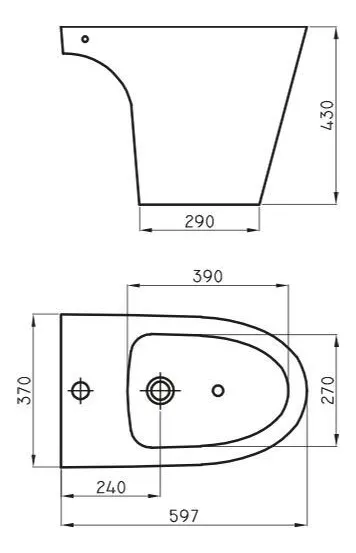 Ferrum Bidet Baño Marina Blanco 3 agujeros MEDIDAS
