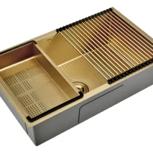 Bacha Acero Cocina Peirano Brushed Gold 75x45x22cm