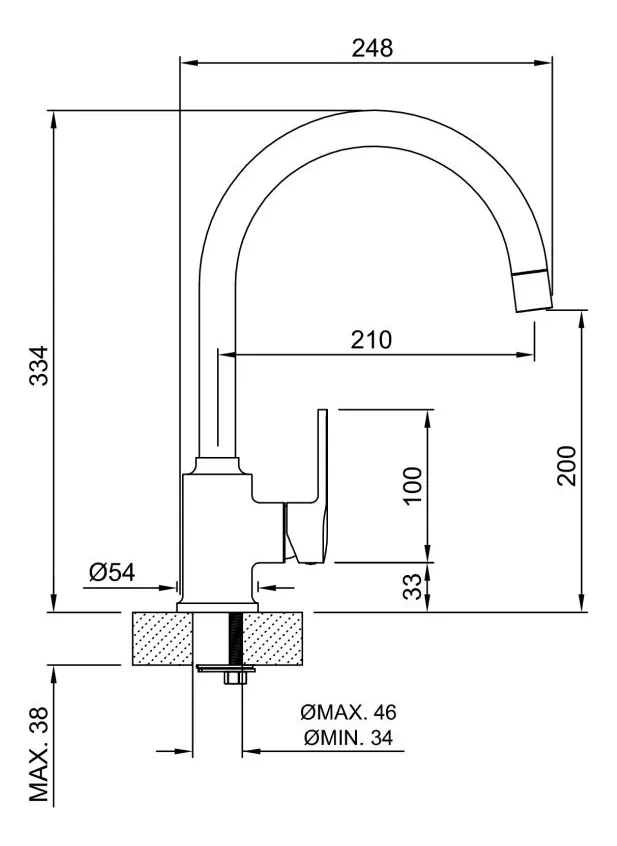 Griferia Peirano Cocina Monocomando cromo linea move 20-146