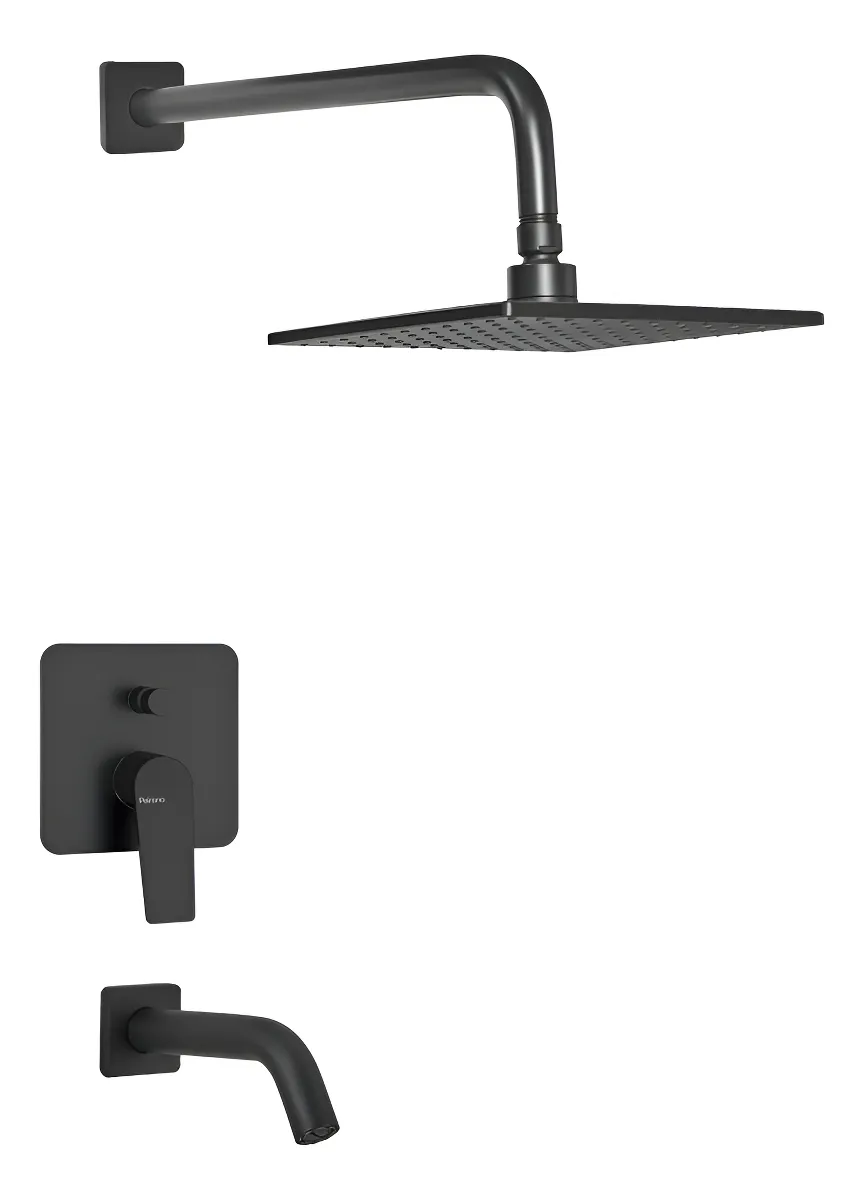 Griferia Peirano Ducha Monocomando Linea Wave black 80-168n