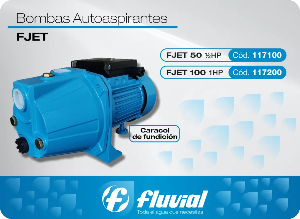 Bomba Centrifuga Fluvial Autoaspirante 1 HP Linea F jet 100