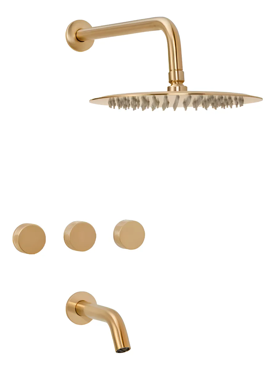 Griferia Peirano Ducha fabric gold doble comando