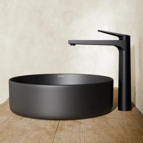 Griferia Lavatorio Alto Peirano Monocomando Linea wave black