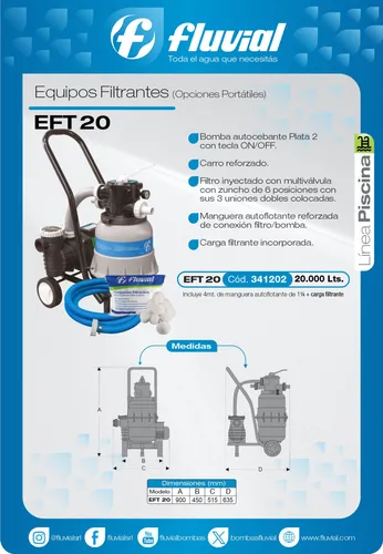 Fluvial Equipo Filtrante Eft 20 Bomba Filtro Pileta 20.000lt - Image 2