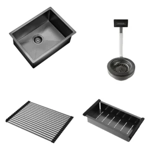 Pileta Bacha Cocina Acero Negro Black Johnson Signature Enkel 55 55x42x22cm acero 304