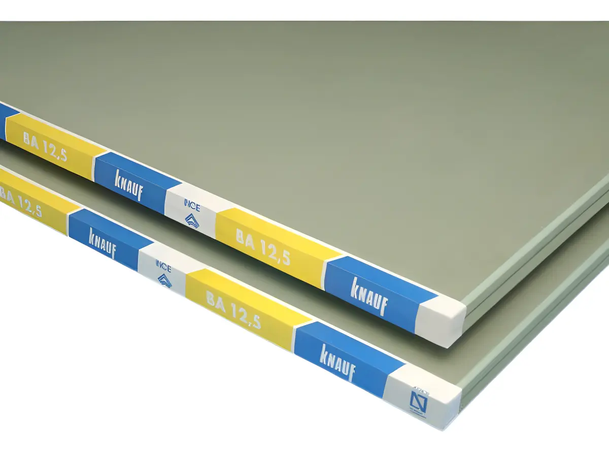 Placas de Yeso Impregnada 12,5mm espesor Knauff 1,20 x 2,40 metros