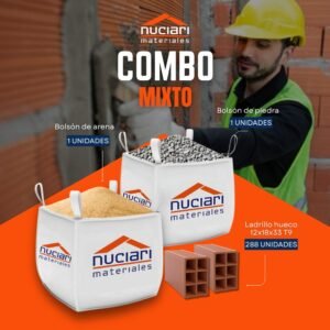 Combo Mixto Bolson Arena Piedra Ladrillo Hueco 12