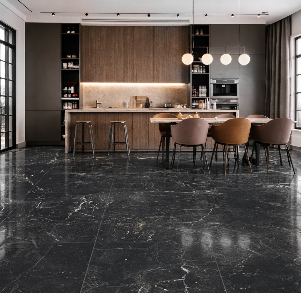 Porcelanato Alberdi 60x120cm Akros Black Pulido