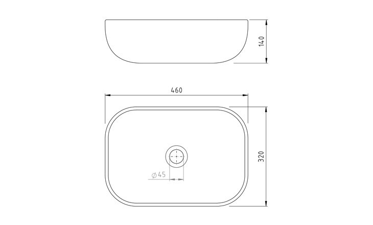 Bacha de apoyo Peirano rectangular BCH - 10