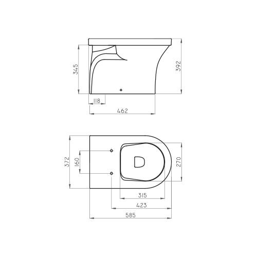 Ferrum Inodoro Corto Baño Linea Varese Blanco