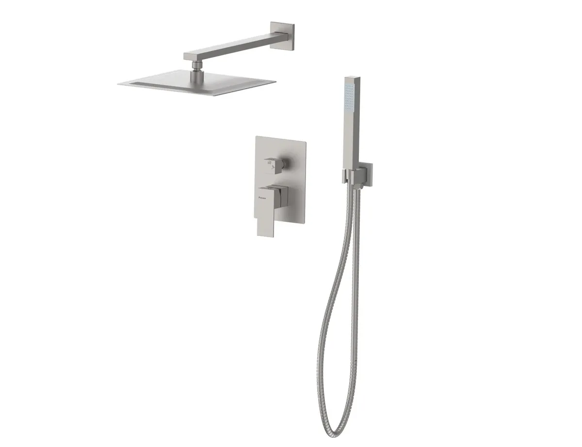 Grifería Peirano Ducha con Duchador de Mano Monocomando Linea Mat Acero Mate